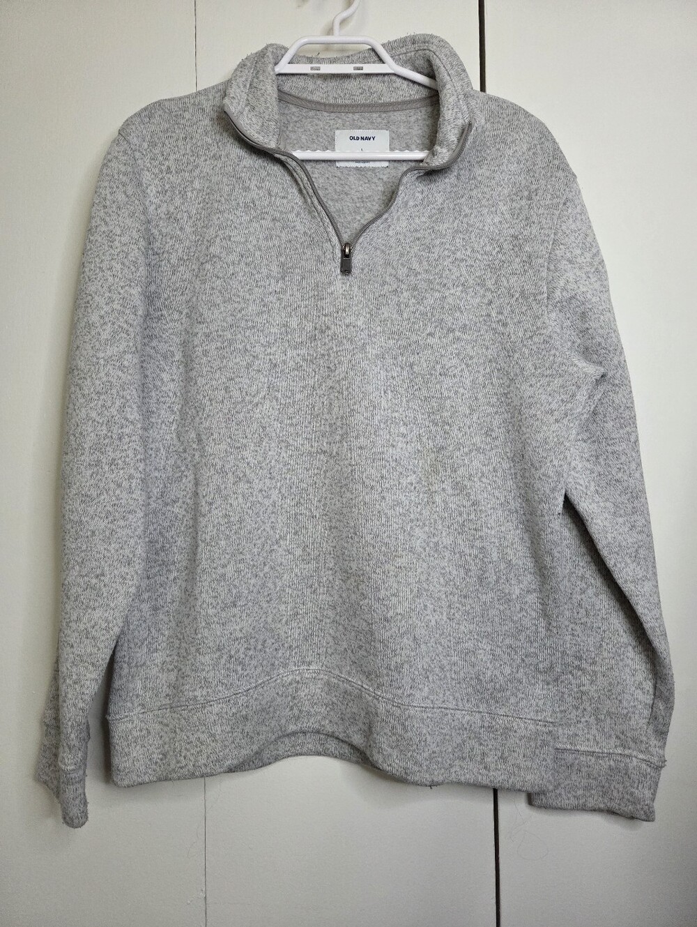 Old Navy Women's L Heather Gray Quarter-Zip Sweater Cozy Outerwear